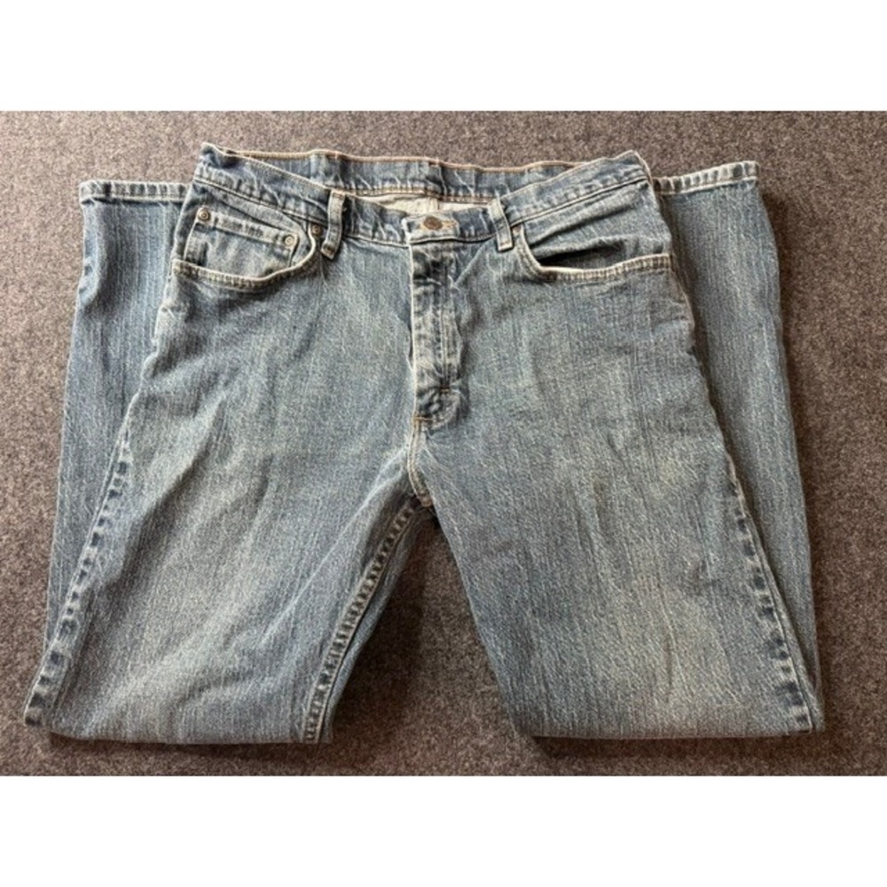 Wrangler Authentic Jeans Mens 34x29 Regular Fit Blue Medium Wash 9KRGAMD Denim